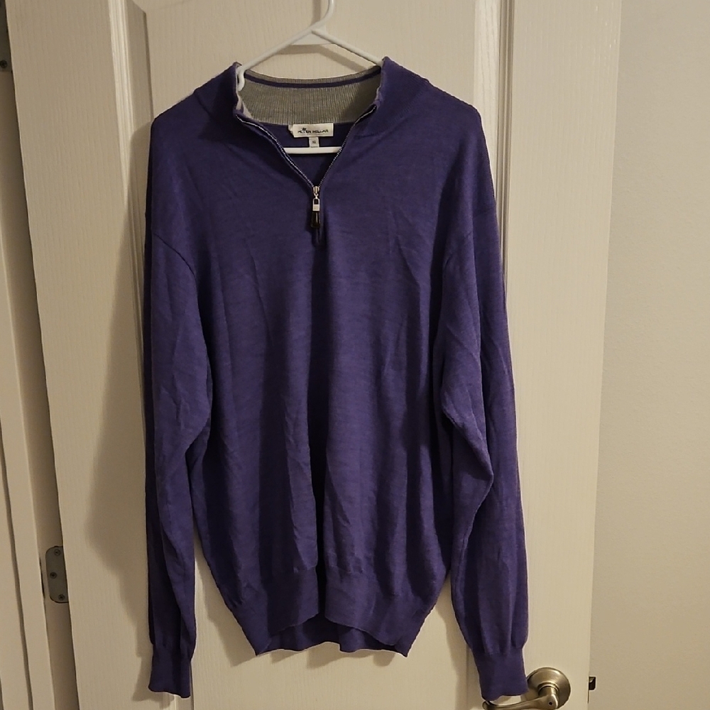 Peter Millar Men's Purple Zip-Up Sweater